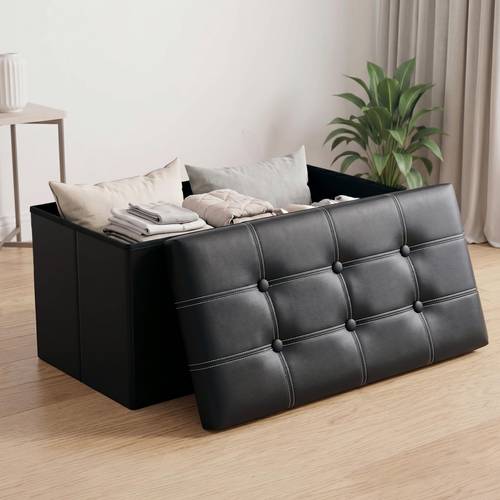 imagen del artículo plegable con almacenamiento, reposapiés de piel sintética, 29.92 × 14.96 × 14.96 pulgadas, capacidad de carga de 280 , para y recámara