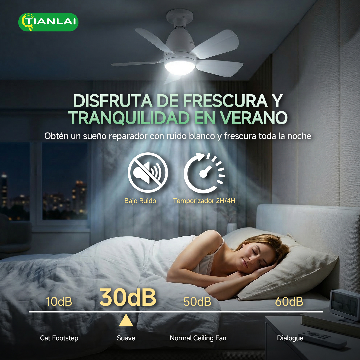   ventilador de techo silencioso con luz led  , base e27   instalación, 3 velocidades con control remoto y temporizador,   energético, ideal para dormitorios, salas, cocinas, baños y apartamentos