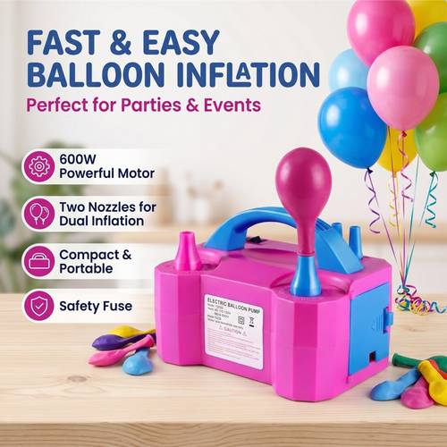 bomba infladora de globos con boquilla y soplador de , ideal para decoraciones de fiestas. y de usar, manual y automático para inflar globos rápidamente.