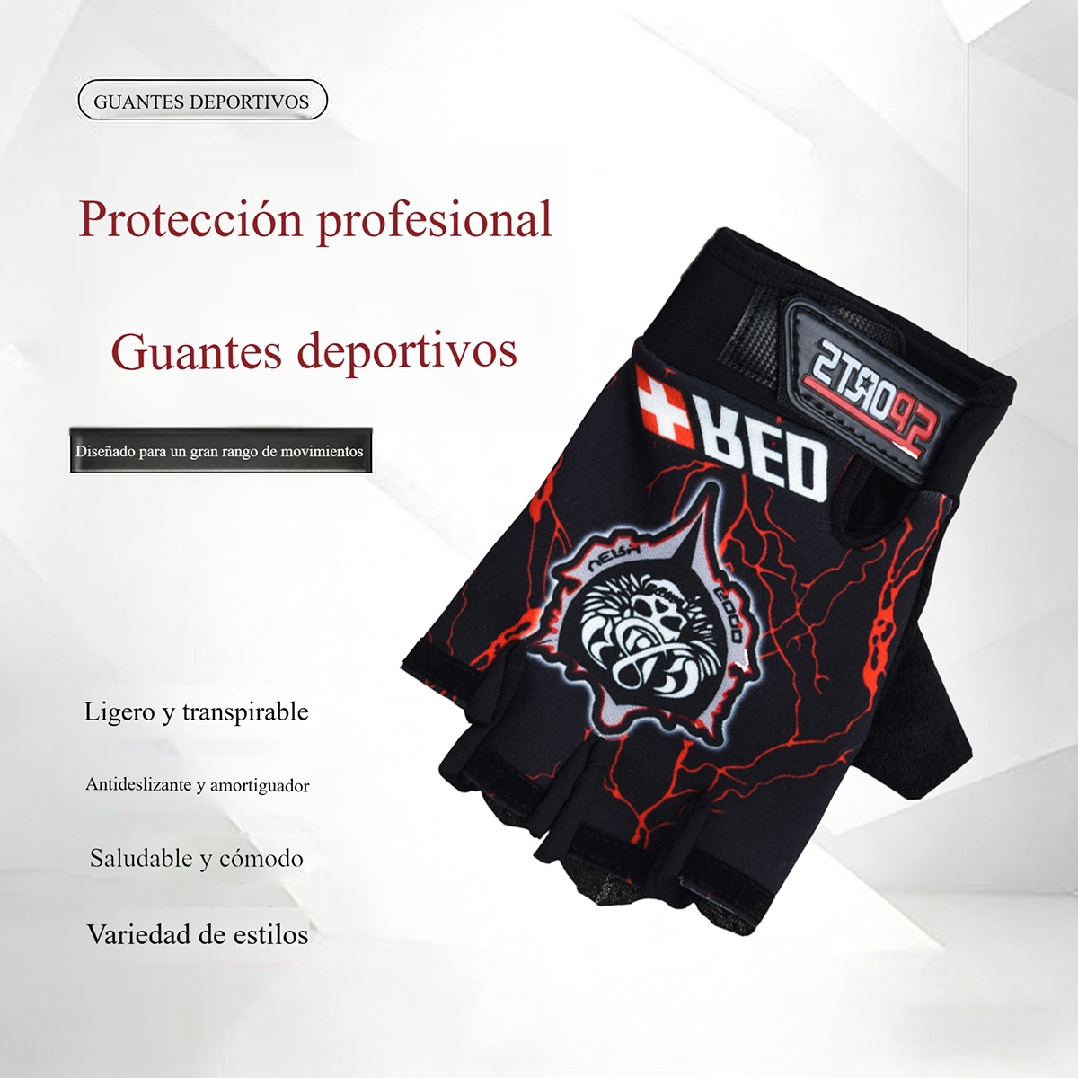 Guantes de ciclismo unisex de medio dedo, guantes de ciclismo deportivos transpirables, guantes antideslizantes para…: retailer-supplied image