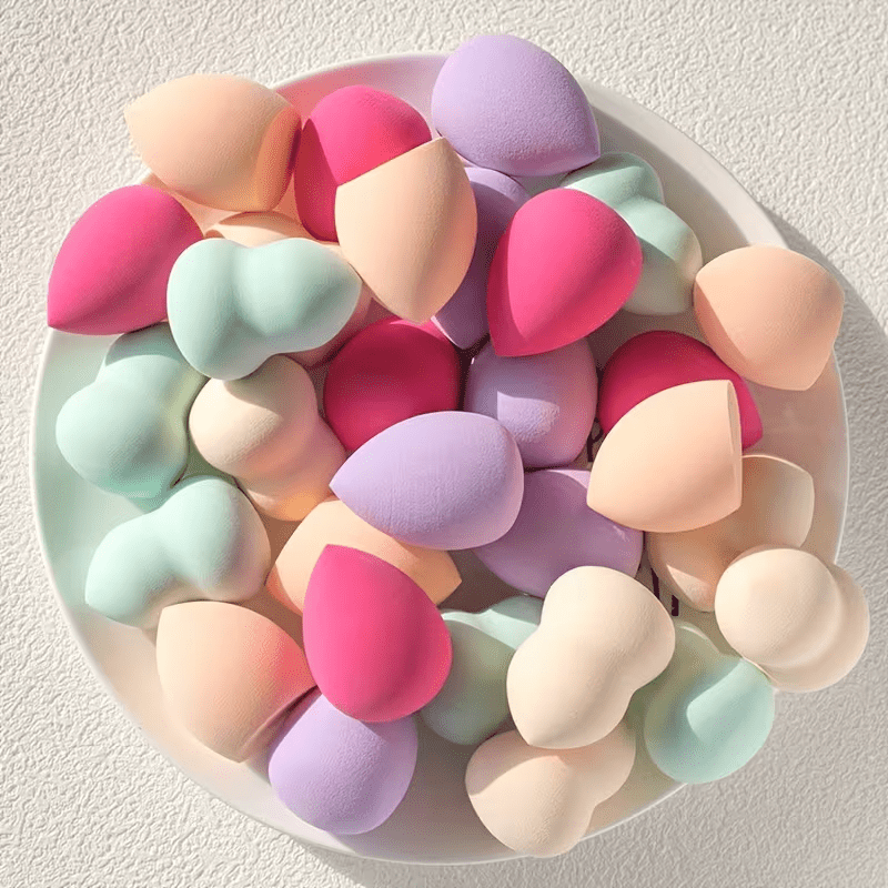 TEMU Set de 12 Esponjas para Maquillaje, Beauty Blenders y Aplicadores Mini para Polvo Facial y Base Líquida