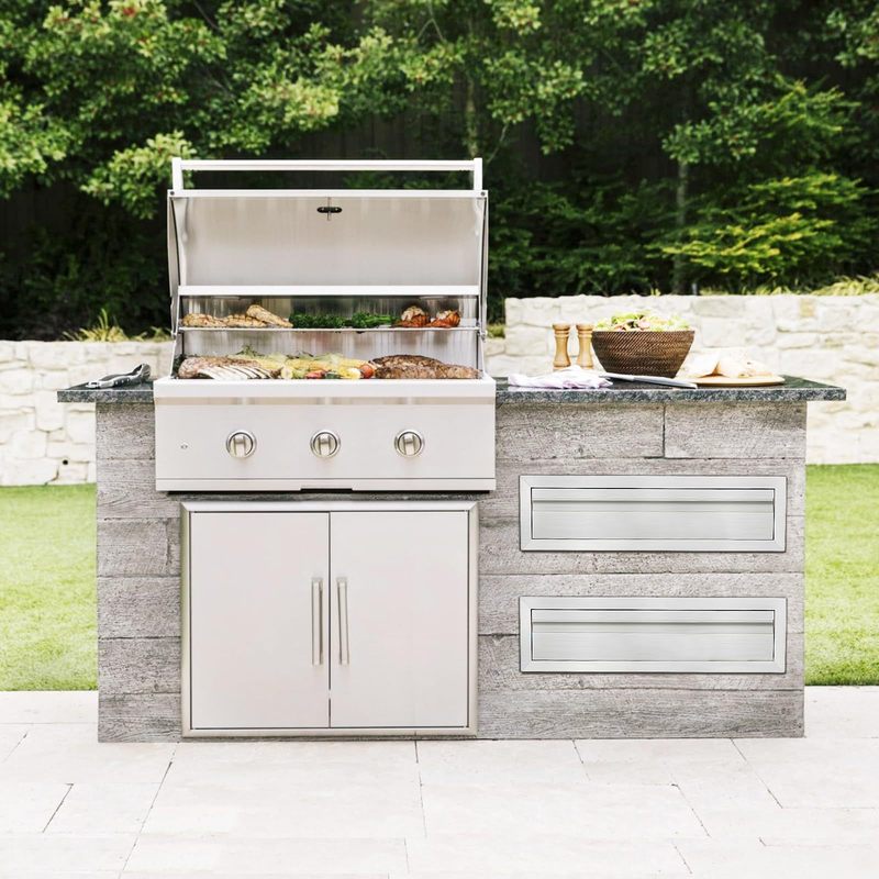 moderno gabinete de cajones de   de acero inoxidable ahorrador de   –   capa, almacenamiento resistente a  , rieles de cierre  , acceso   para   de  , parrilla, jardín – almacenamiento exterior  