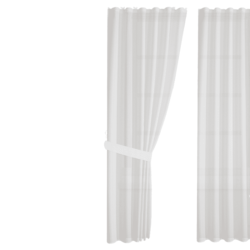 Juego de Cortinas Blancas con Ollaos para Barra