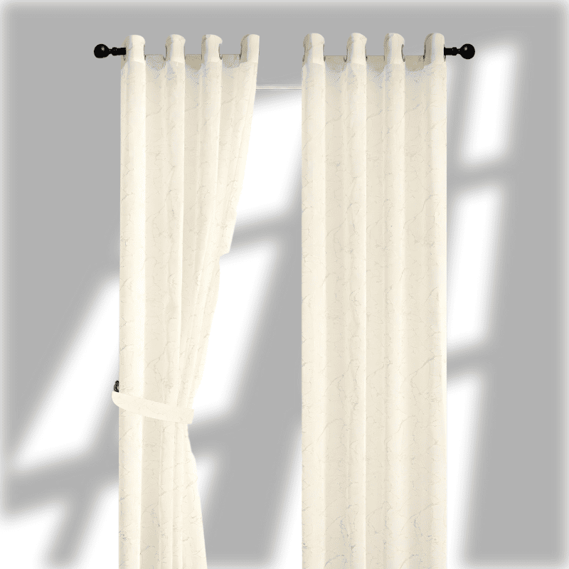 Juego de Cortinas Beige con Ollaos para Barra