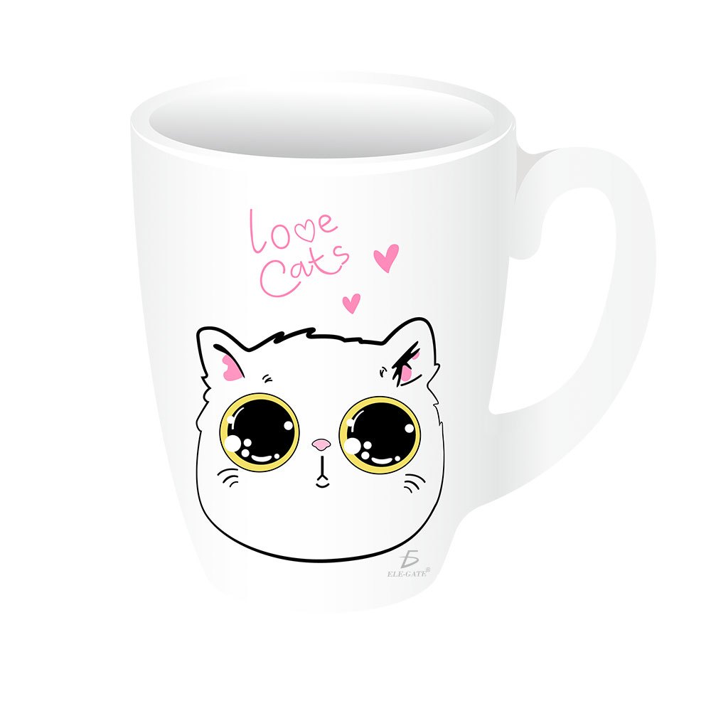 Taza de bebida alta de cerámica resistente de 500 ml con di