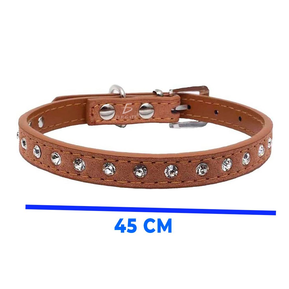 Collar para mascotas de cuero de vaca ajustable con función