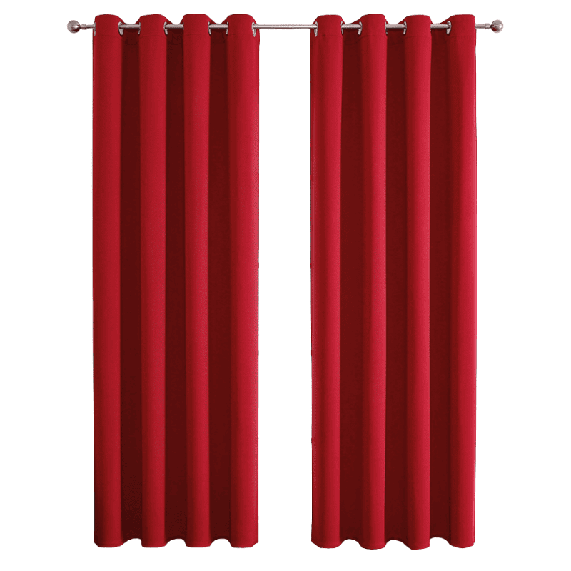 Juego de Cortinas Rojas Modernas con Ollaos para Barra