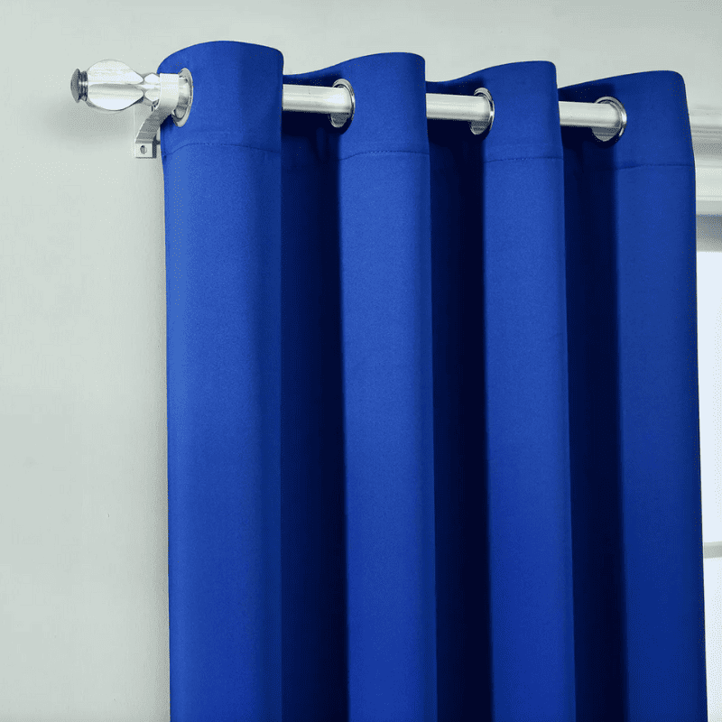Juego de Cortinas Azul Marino Modernas con Ollaos para Barra