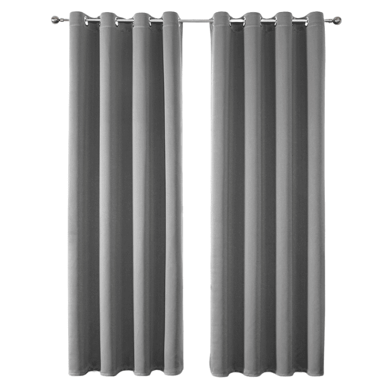 Juego de Cortinas Gris Rata Modernas con Ollaos para Barra