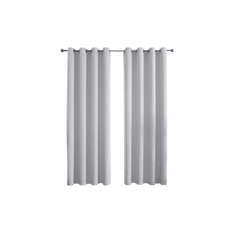Juego de Cortinas Grises Modernas con Ollaos para Barra