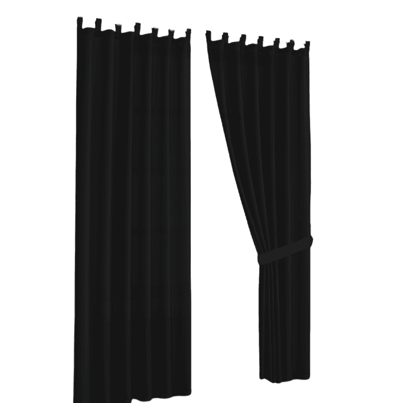 Juego de Cortinas Negras con Ollaos para Barra