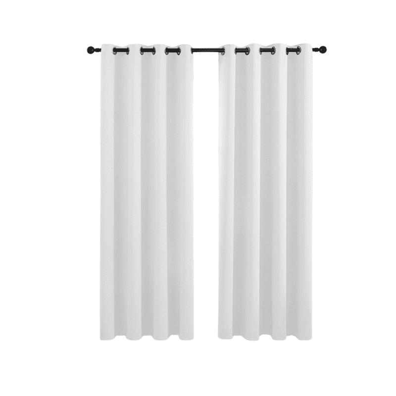 Juego de Cortinas Blancas Modernas con Ollaos para Barra