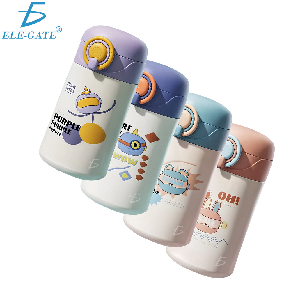 Botella de agua de acero inoxidable de 600 ml con pajita par
