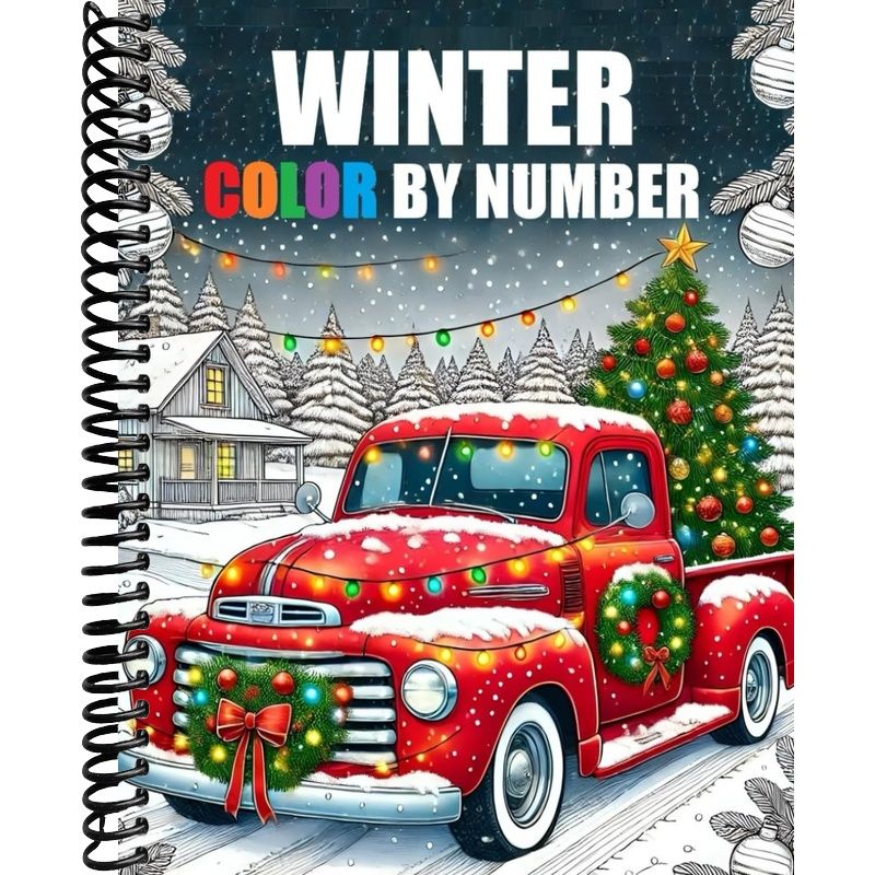 TEMU Winter Color By Number Coloring Book: Large Print Winter Christmas Season Coloring For Adults, Seniors And Kids