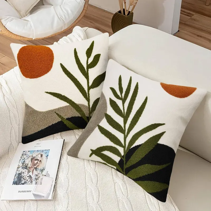 boho pillow covers 20x20 tufted modern throw pillow covers abstract leaf pillow cover bohemian aesthetic boho pillows decorative large pillows couch bed sofa living room 1pc Product details 7