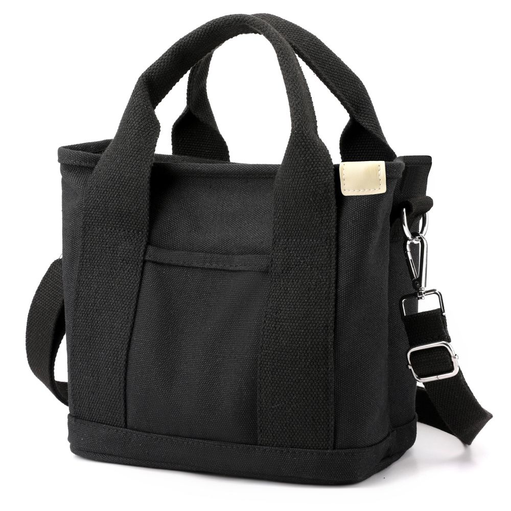 

Small Cute Canvas Tote Bag With Pockets For Women, Mini Casual Crossbody Shoulder Hobo Purse Messenger Handbag Bags Work