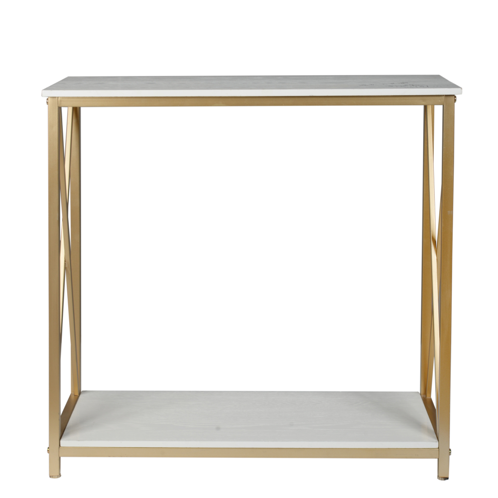 2 tier Console Table Gold Sofa Entry Table White Top Gold - Temu