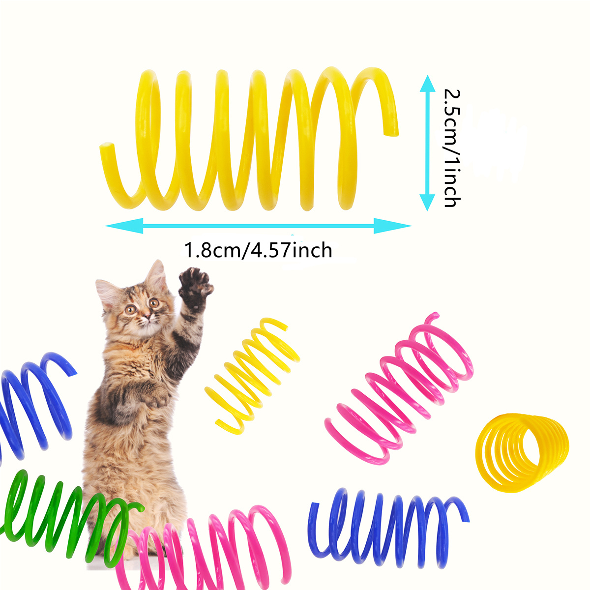 

30pcs Cat Color Plastic Spiral Springs Jumping And Playing With Cat Interactive Fun Toys Cat Self Hi Toys Pet Supplies Combination Set Durable And Playful Pet Daily Fun