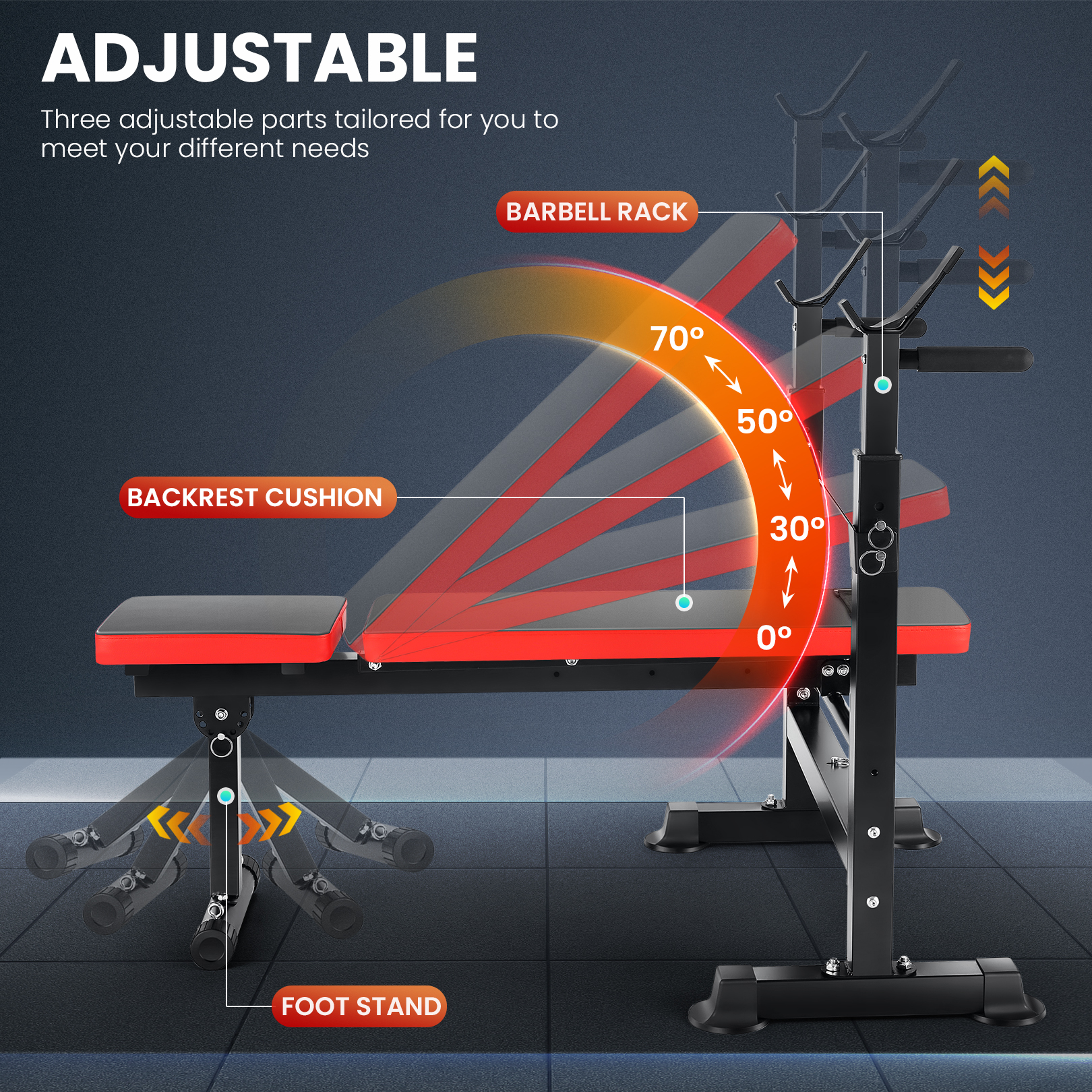 1 Adjustable Weight Bench Set Squat Rack Set - Temu