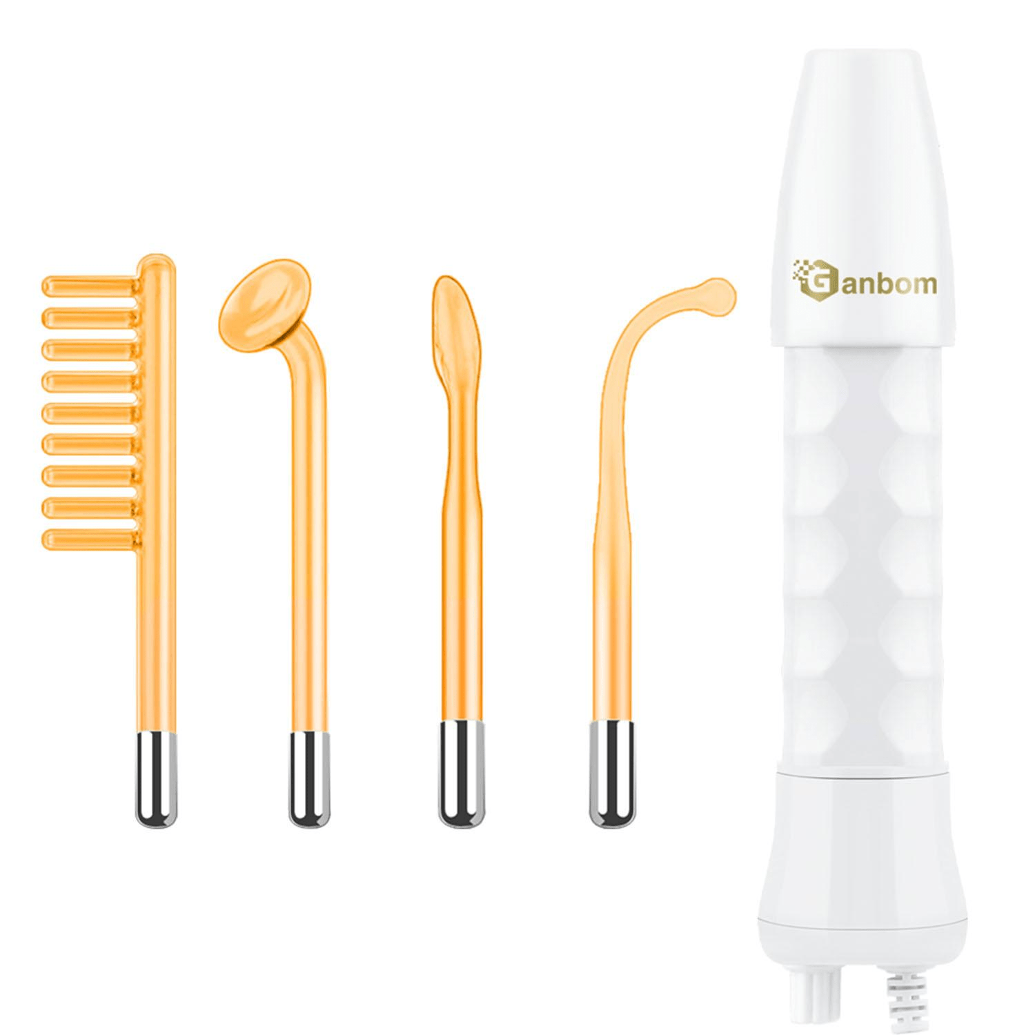 

Facial Wand - Orange Portable Handheld Facial Machine - With 4 Pcs Orange Glass Tubes - At Home Skin Face Wand Device