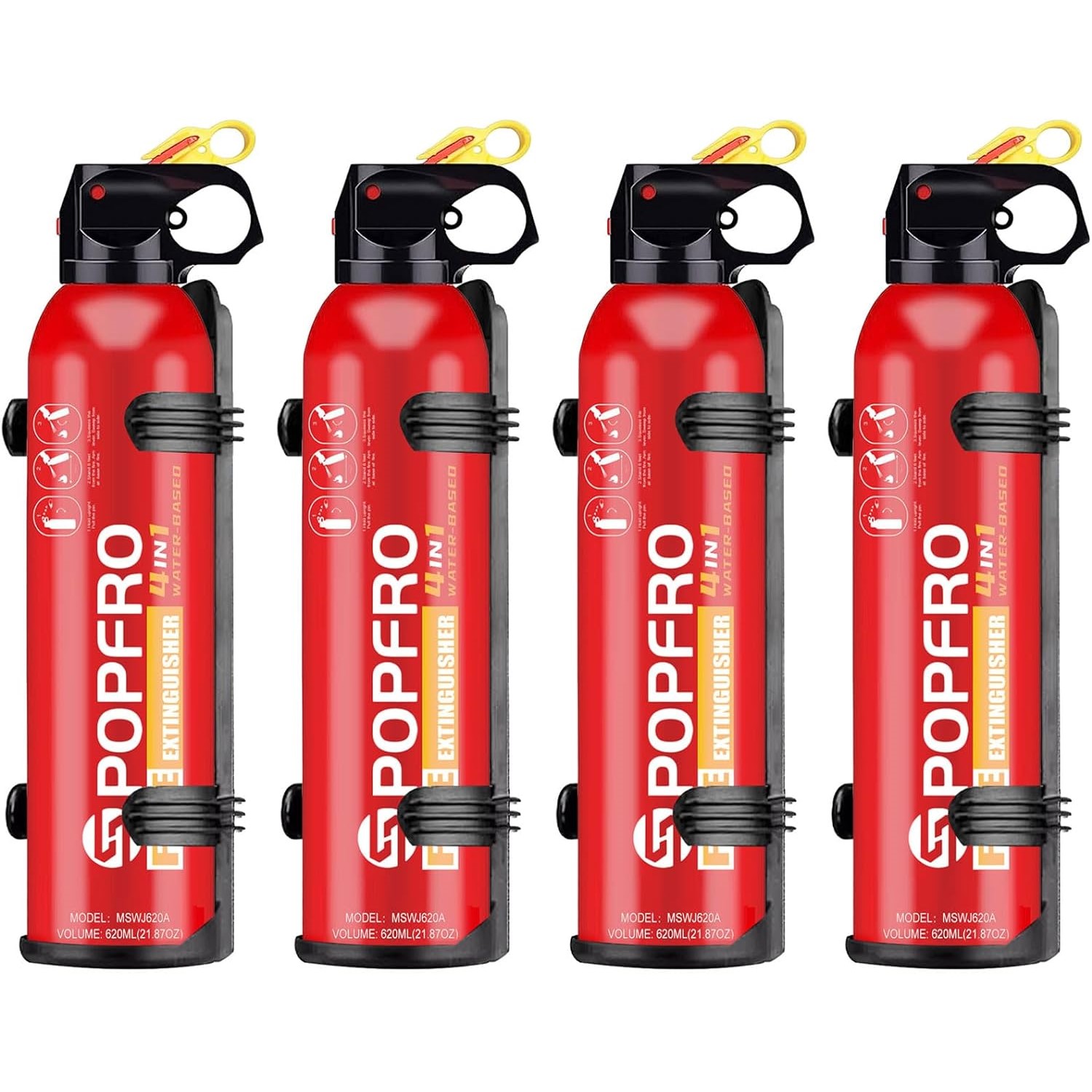 

1pc/2pcs/4pcs Portable Fire Extinguisher 4-in-1 Small Fire Extinguisher For Home, Garage, Kitchen, Car For Electric, Textile And Grease Fires Easy Clean Wall Mount Include
