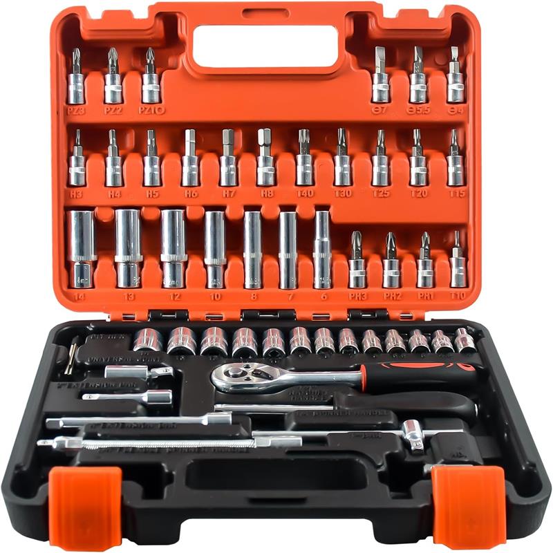 

53pcs/set Car Maintenance Tool Kit, Including Rapid Ratchet Wrench Forauto Parts Repair, And Other Auto Maintenance Accessories