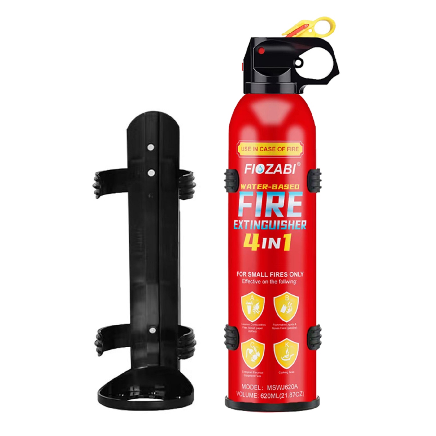 

1pc/2pcs/4pcs Portable Fire Extinguisher With Mount Fire Extinguishers For The House Portable Car Fire Extinguisher Water-based 620ml