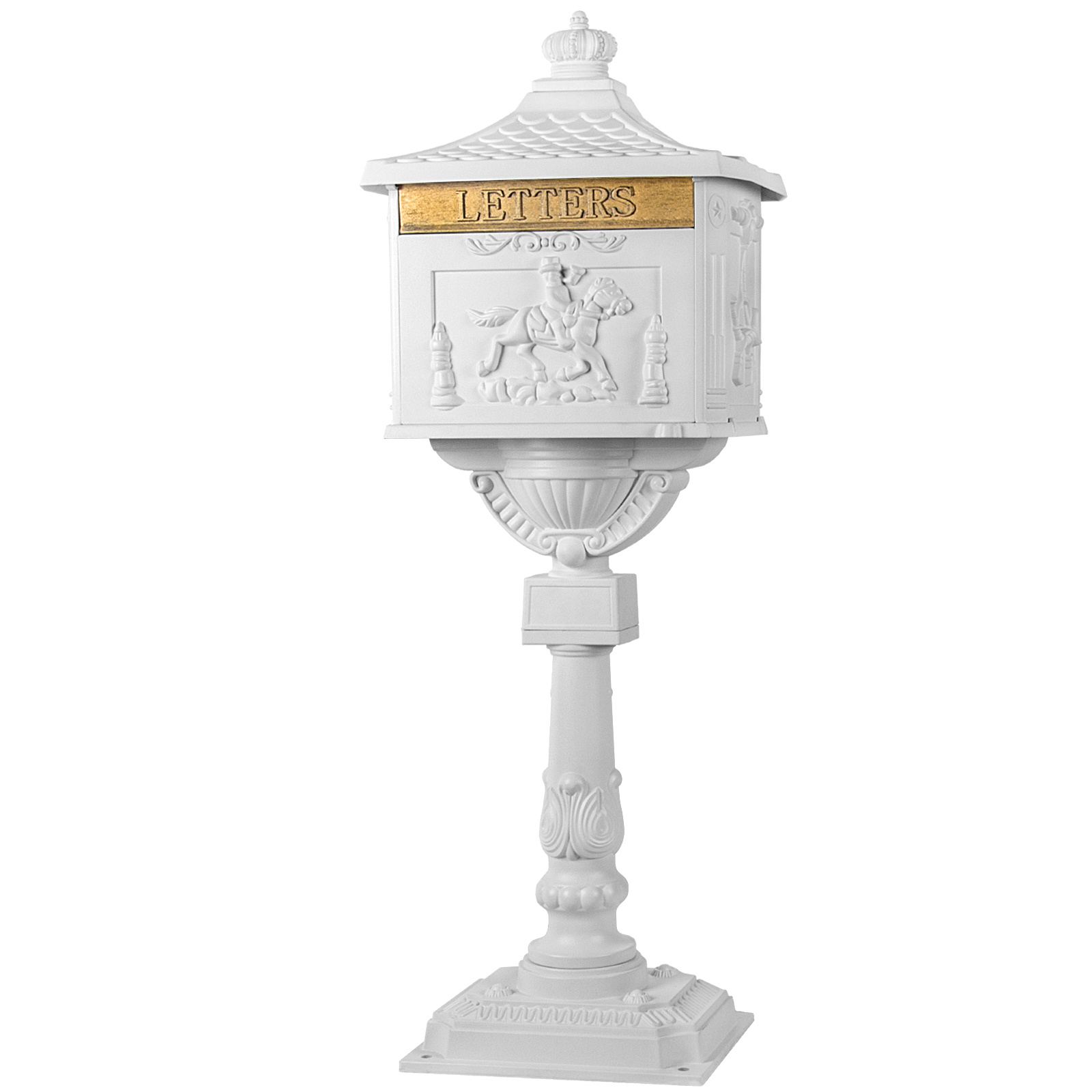 

Cast Aluminum Mailbox With Post Mailboxes For Outside With Keys Large Security Postal Mail Box