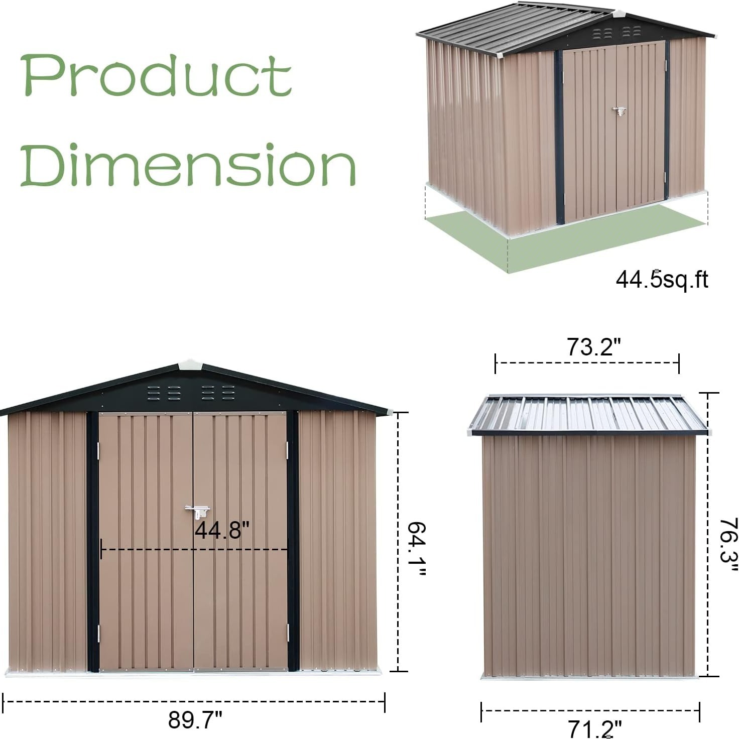 Outdoor Metal Storage Shed Steel Garden Shed Double Lockable - Temu