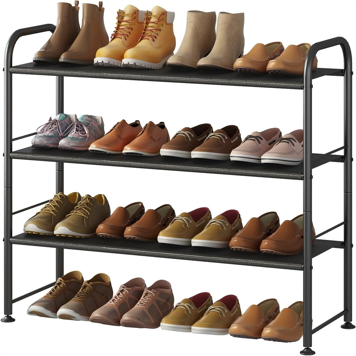 

Shoe Rack - Shoe Storage Box, 3 Tier Shoe Rack, Sturdy Shoe Rack For Closet, Garage And Hallway, Stackable Shoe Rack For Entrance, Black/grey/brown