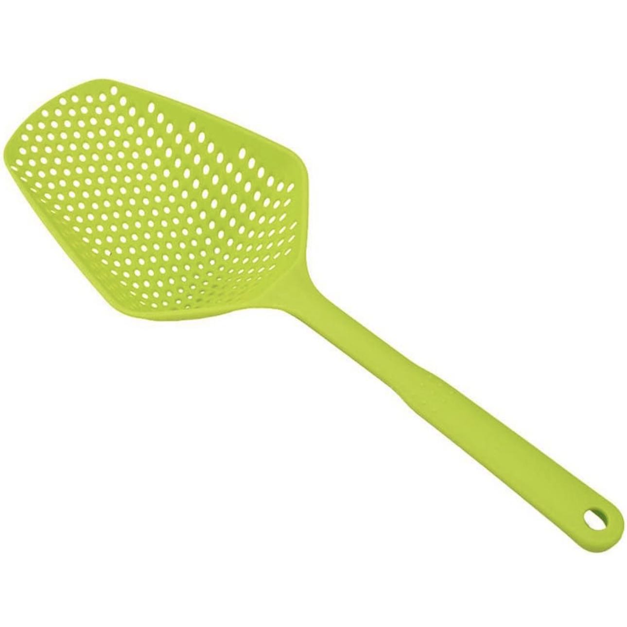 

Large Strainer Spoon Long Handle Tool Colander Draining Scoop Pasta Strainer Cooking Kitchen For Spaghetti, Noodles, Veggies 13.5'' Utensils, Green