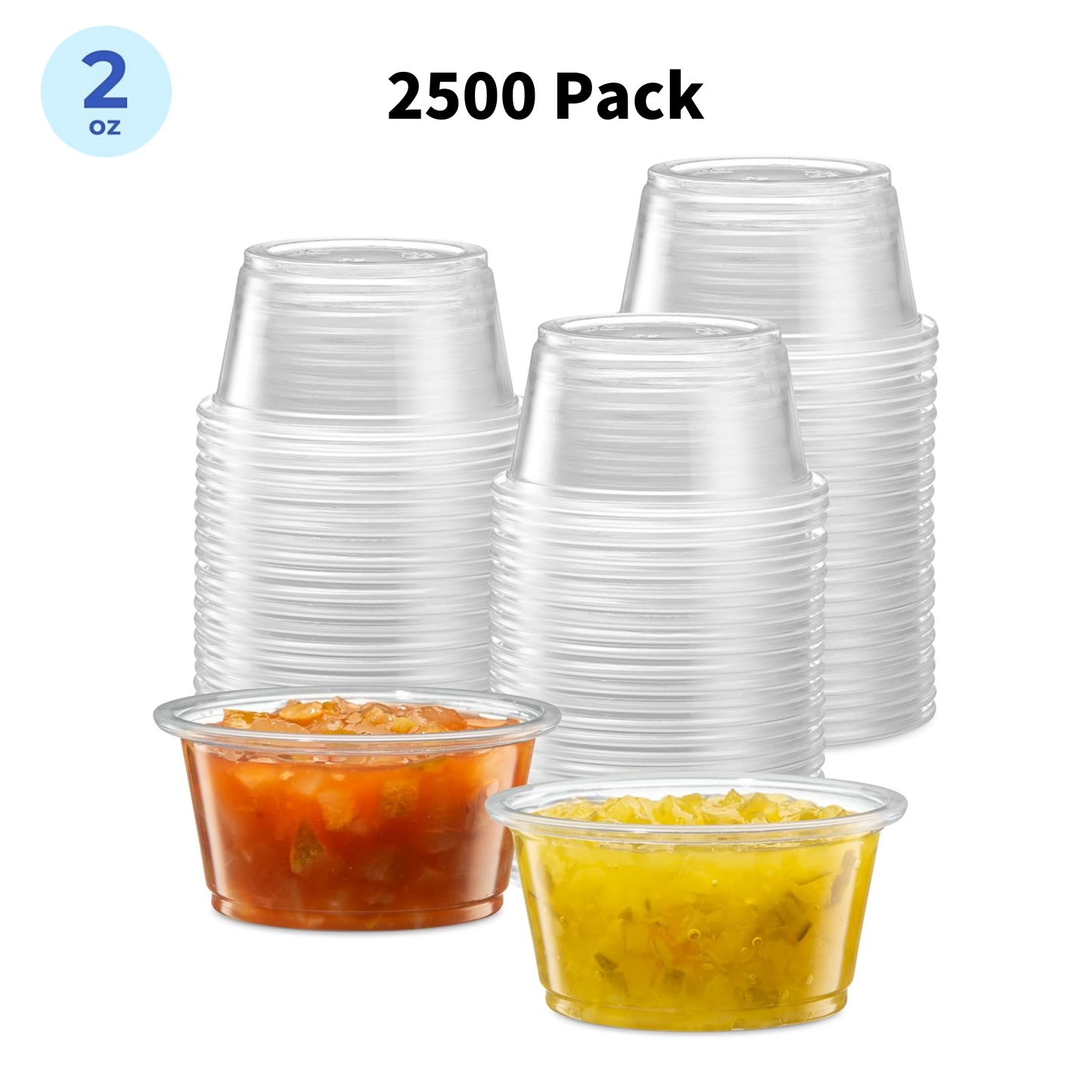 TEMU 2500 Pack 2 Oz Disposable Clear Portion Cups With Lids - Containers For Mayonnaise, Jellies, Dips, Sauces - Meal Preparation, Salad Dressing,