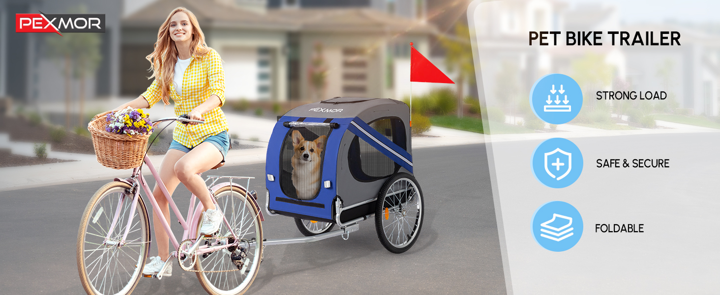TUFFIOM Folding Dog Bike Trailer Image 1
