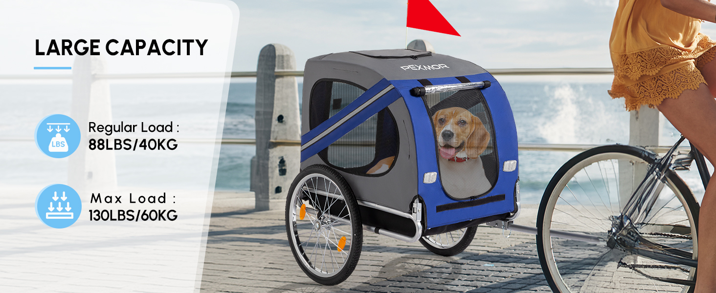 TUFFIOM Folding Dog Bike Trailer Image 3