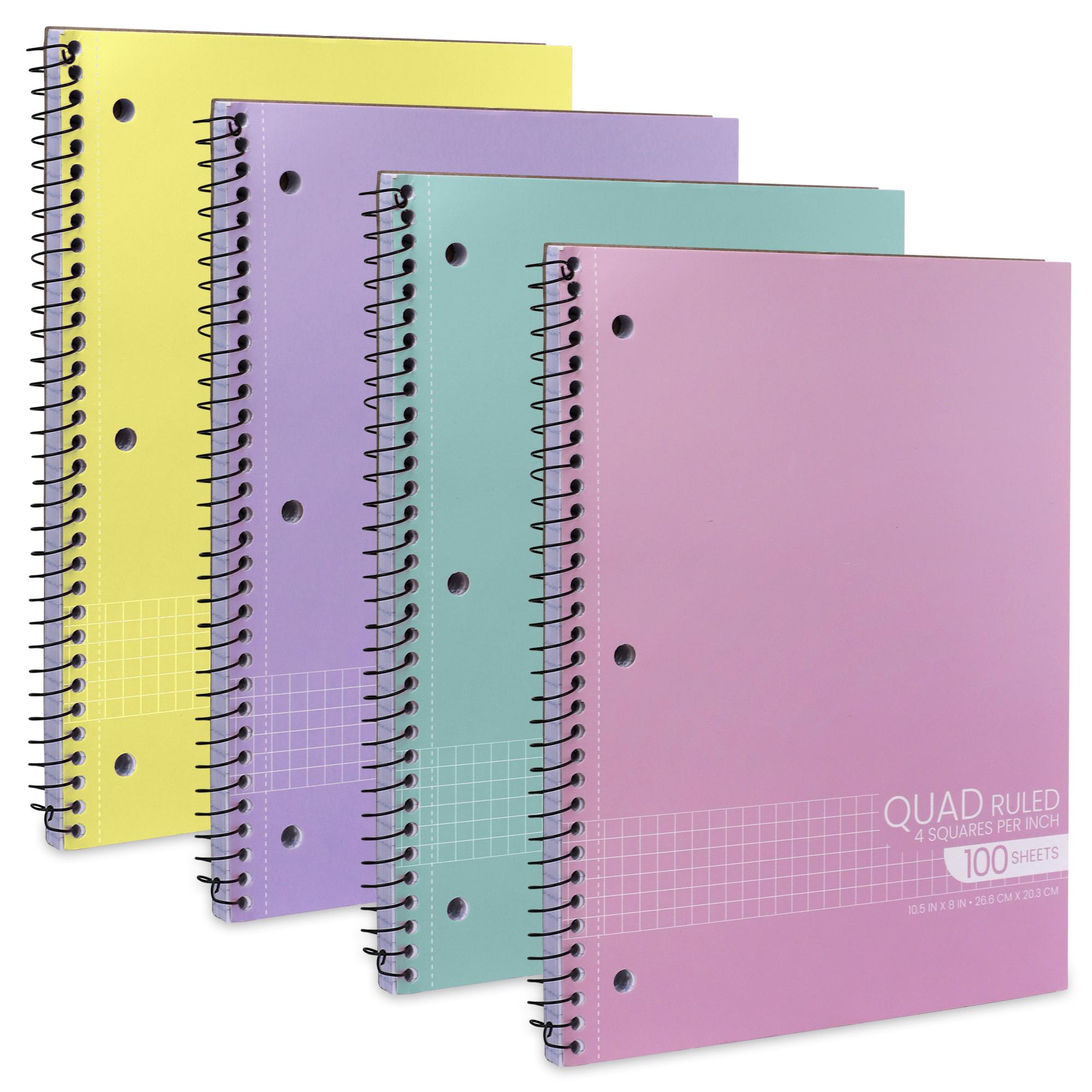 

Paper Spiral Notebook – 1 Subject, Ruled, Perforated Pages, 10.5 X 8 Inches – Sheets, Assorted Colors