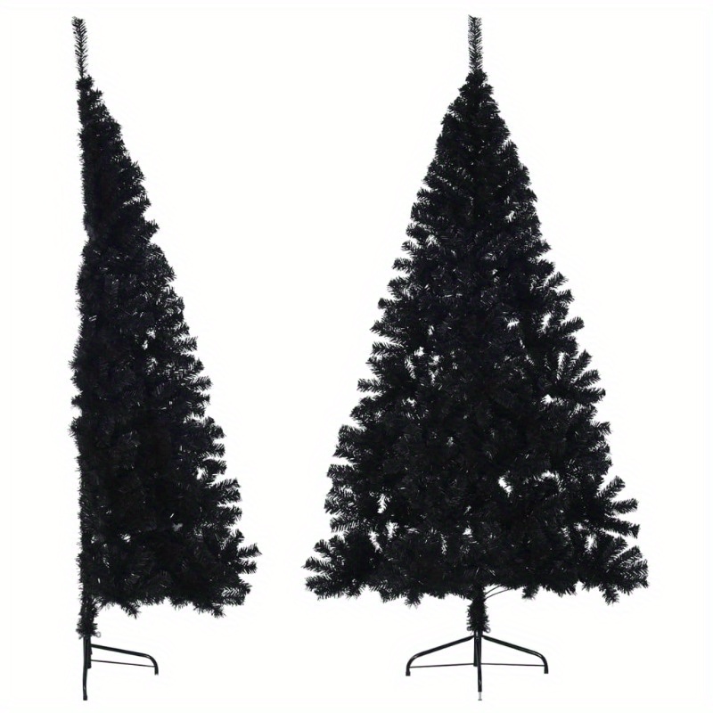 Artificial Half Christmas Tree Stand Black Pvc Temu
