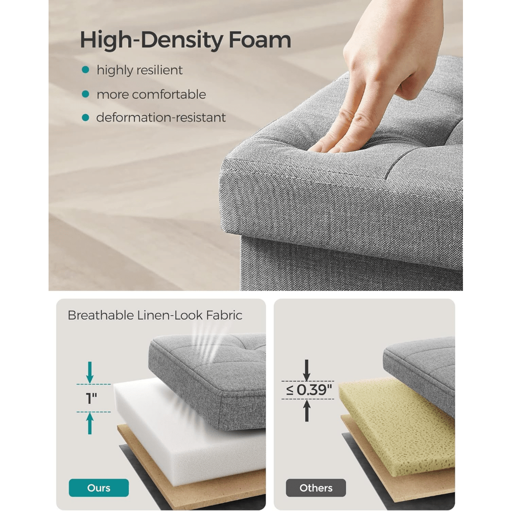 Small Folding Storage Ottoman Bench Ottoman Storage Temu