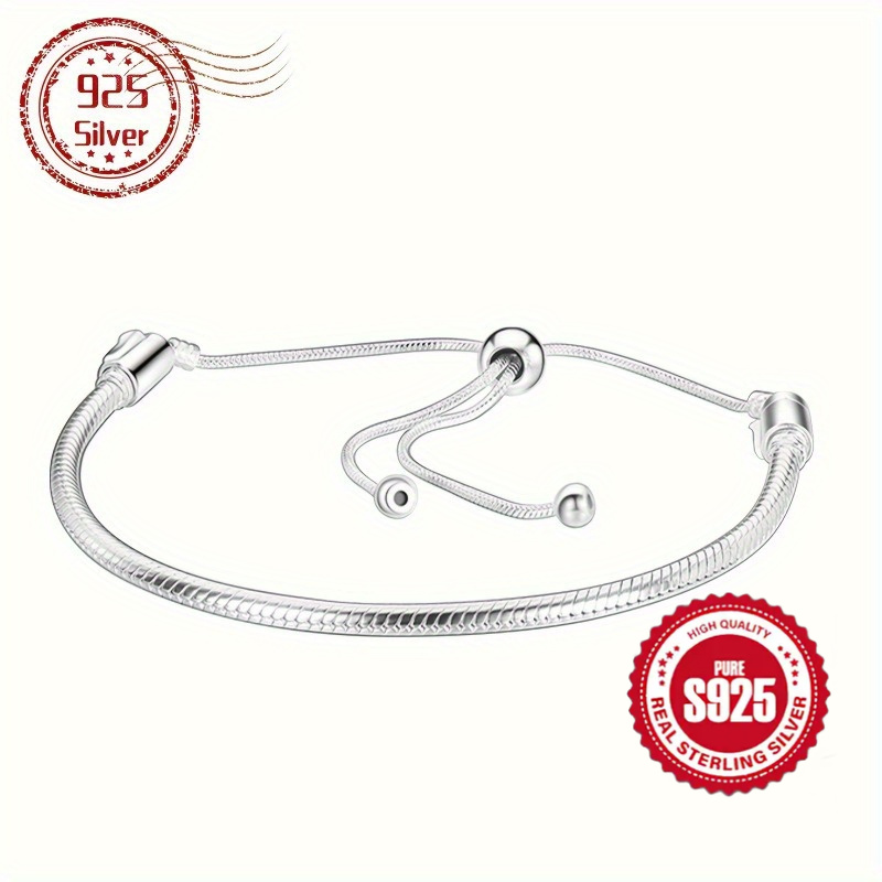 

925 Sterling Silver Slider Instant Charm Elegant Stylish Bracelet Pendant Is The Perfect Jewelry Gift For Women