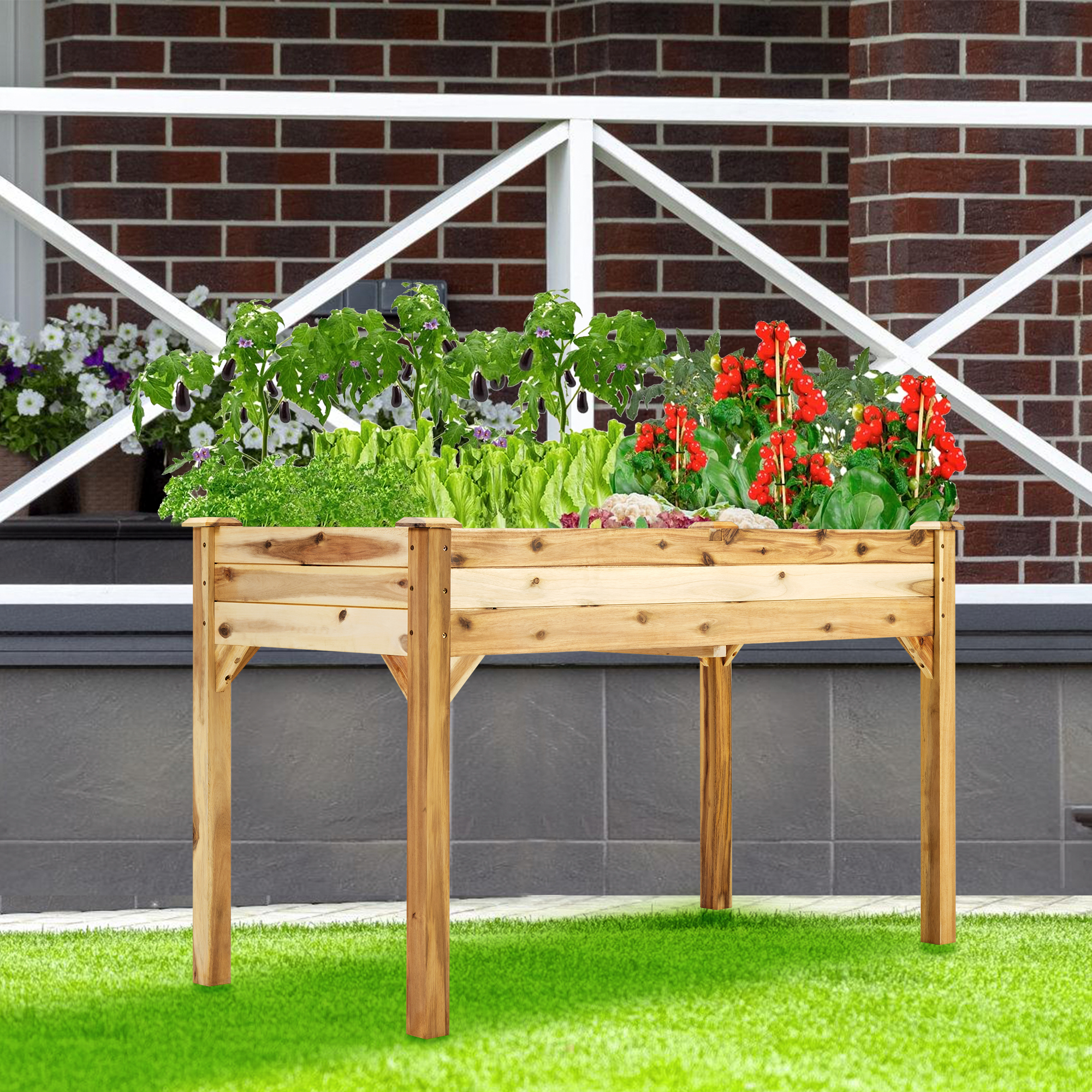 L X W X H Wood Raised Garden Bed Legs Raised Temu