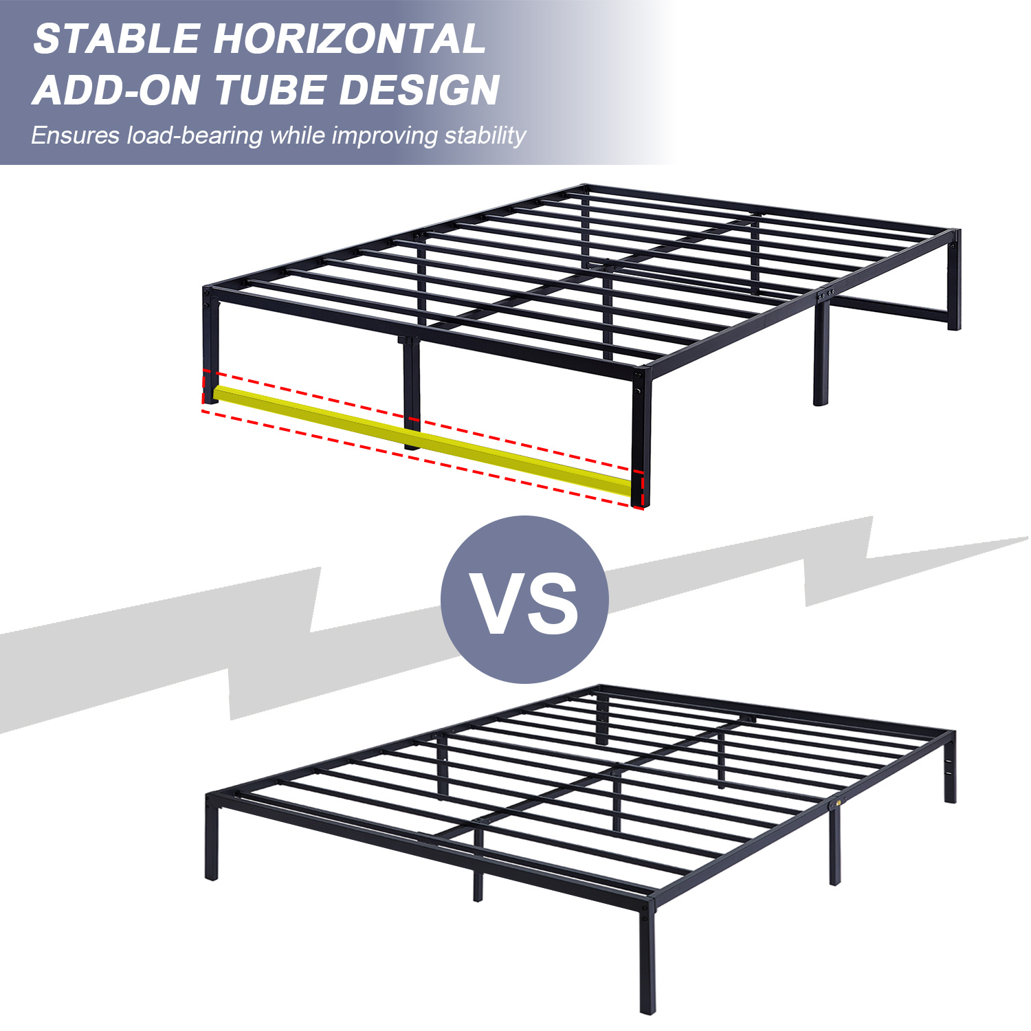 Full/queen/king Size Metal Platform Bed Frame Metal Temu