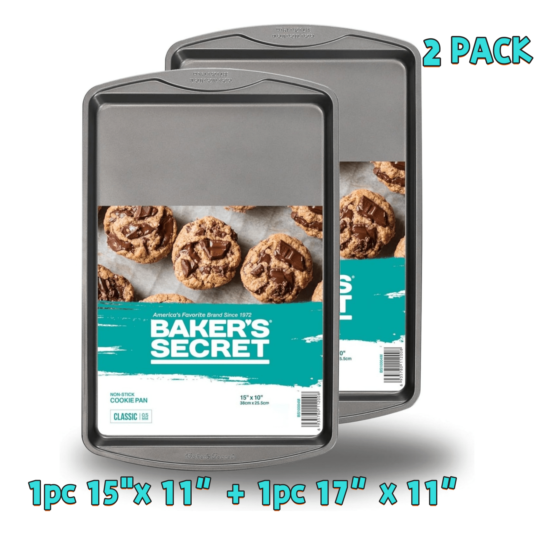 

Everyday Nonstick Carbon Steel Baking Sheet Set, 2 Pack Medium 15 X 10, Large 17 X 11 Carbon Steel Cooking Pans, Cookie Sheet Bakeware Set, Best For Christmas Party Gift