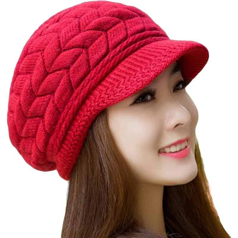 

1pcs Plush Lined Warm Hats With Ear Flaps, Fit, Plush Lining, Fashionable Autumn And Winter Knitted Beret - Solid Combines Fashion And