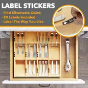 Bamboo Utensil Organizer Labels Flatware Cutlery Drawer - Temu