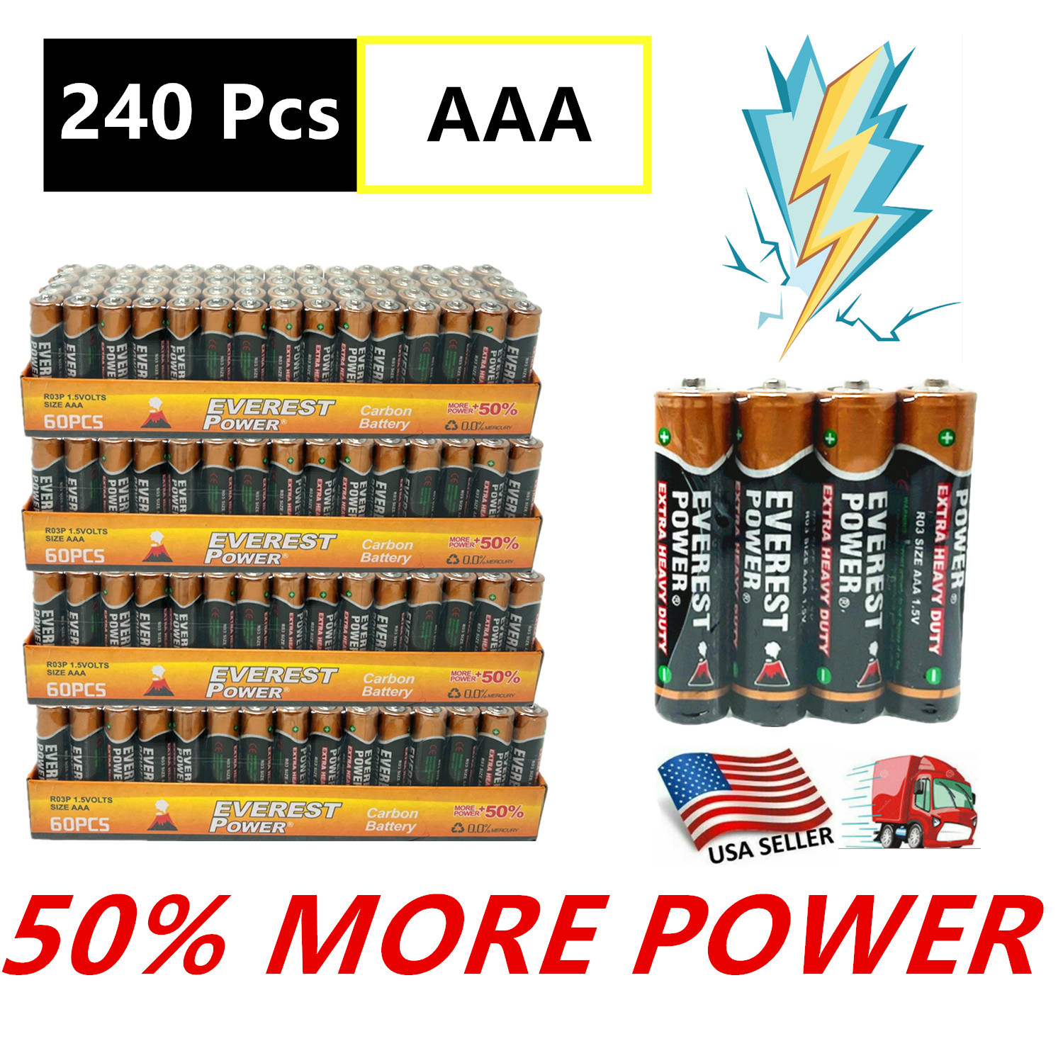 

240 Aaa Batteries 1.5v. Lot, New, Fresh, For Home, Household Devices, Clocks, Lamps, Remotes, Toys