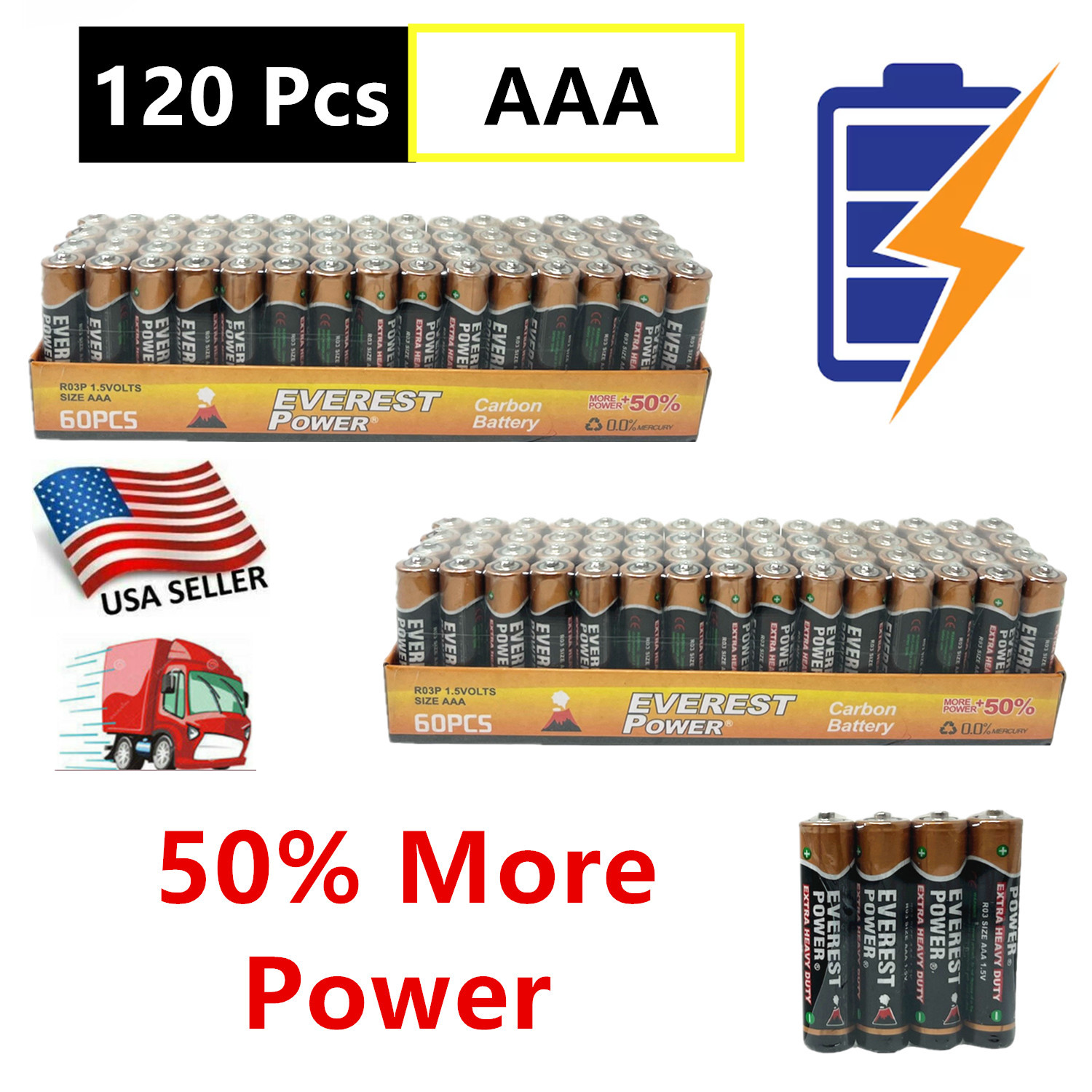 

120 Aaa Batteries 1.5v. Lot, New, Fresh, For Home, Household Devices, Clocks, Lamps, Remotes, Toys