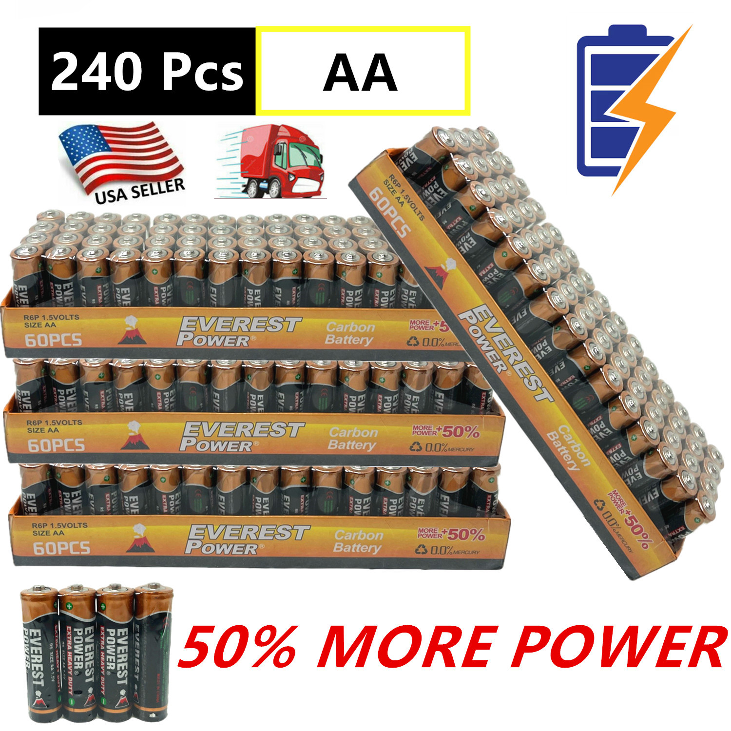 

240 Aa Batteries 1.5v. Lot, New, Fresh, For Home, Household Devices, Clocks, Lamps, Remotes, Toys