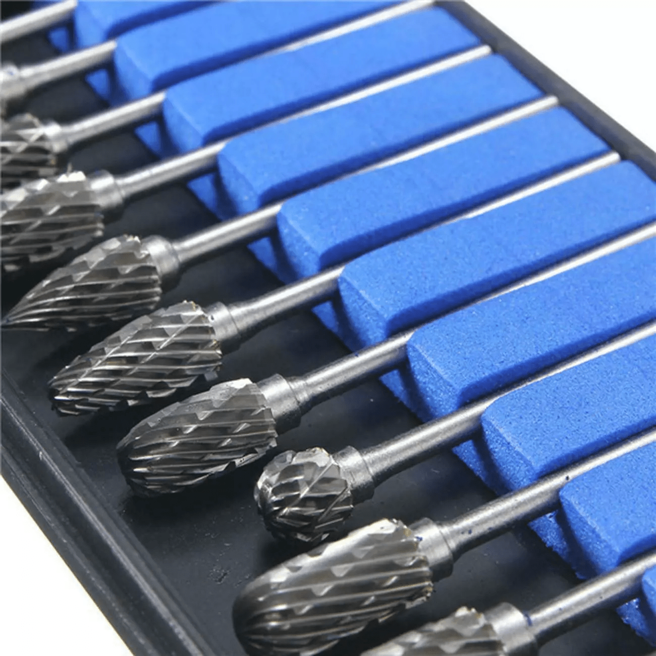 

10pcs 1/8" Carbide Burr Rotary Drill Bits Tools Cutter Files Set Shank