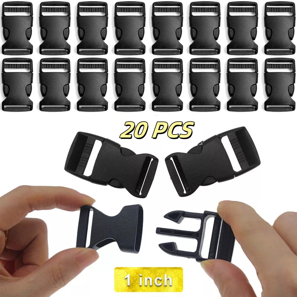 

20pcs Plastic Strap Webbing Side Release Clasp Craft 1" For Backpacks