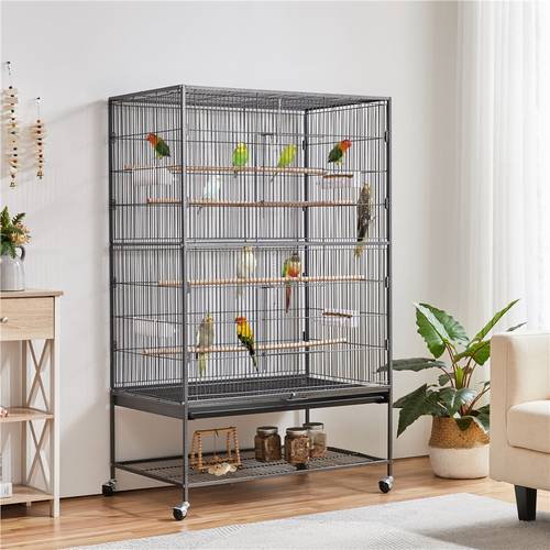 bird cage 60 5 inch extra large parrot cage wrought cage with stand large flight cage for conures parakeets cockatiels african and small pets multi bird cage