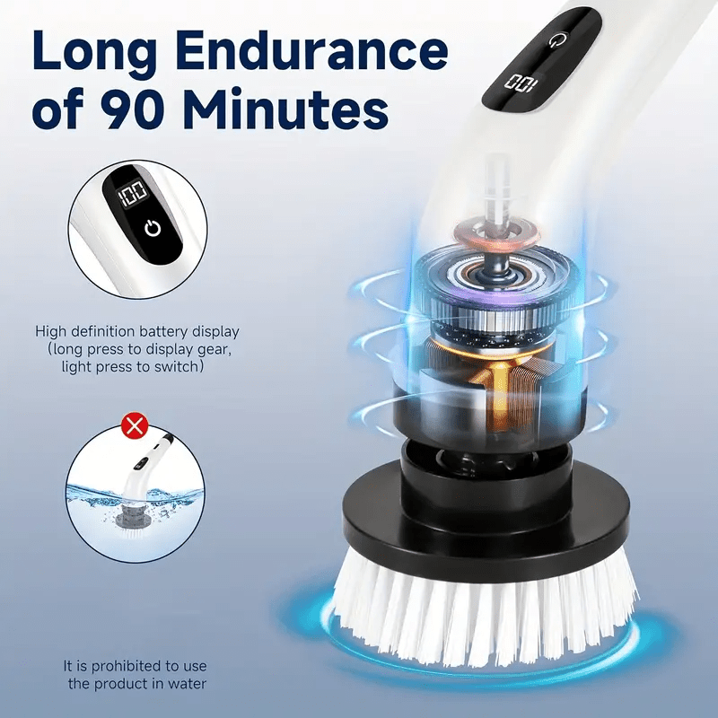 Electric Spin Scrubber Electric Spin Cordless Tub Tile Temu